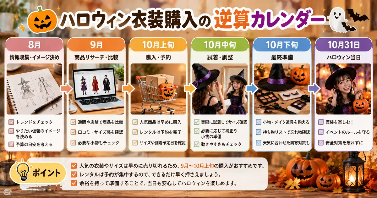 2026年ハロウィン衣装購入の時期と準備をまとめた逆算カレンダー